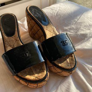 trendy CHANEL sandal wedges